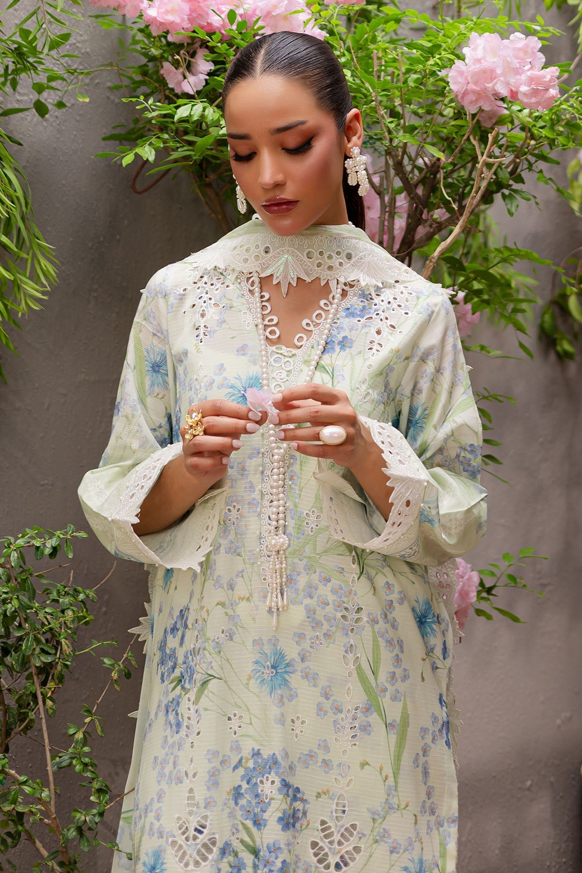 Nureh | Bloom 26 | BL-12 - Dress - available at Maria Faisal in UK and USA.