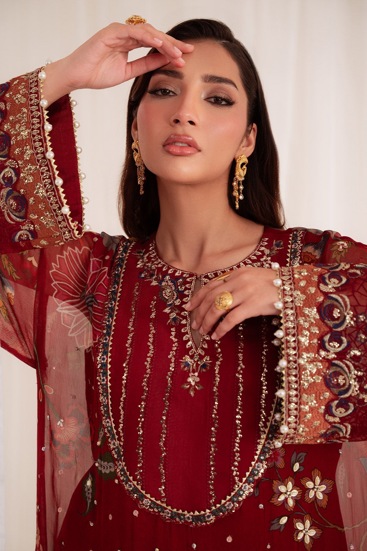 Nureh | Omara Formals | NEL-92 - Formal Dress - available at Maria Faisal in UK and USA.