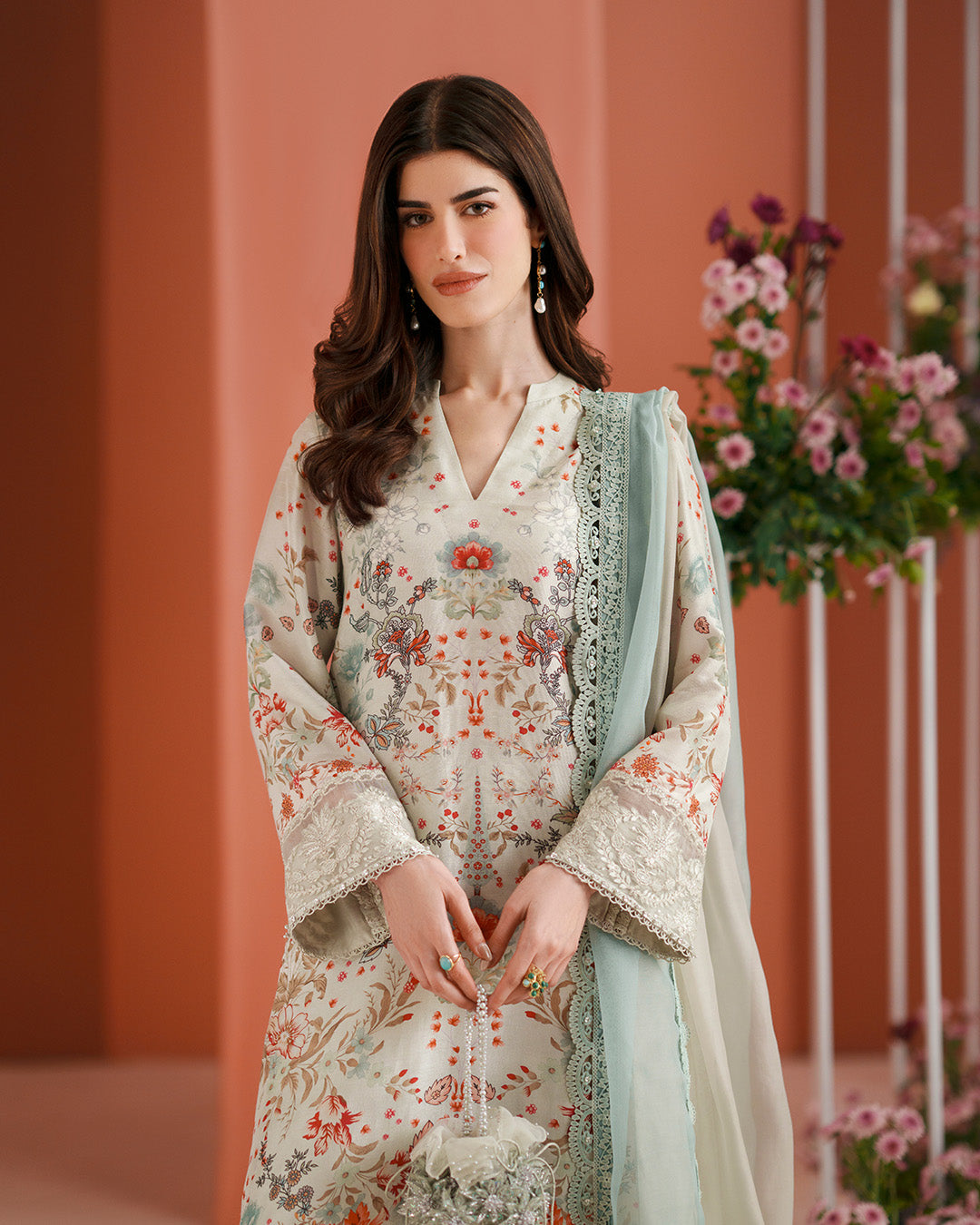 Faiza Saqlain | Roim Silk Edit | Tayma - Luxury Dress - available at Maria Faisal in UK and USA.