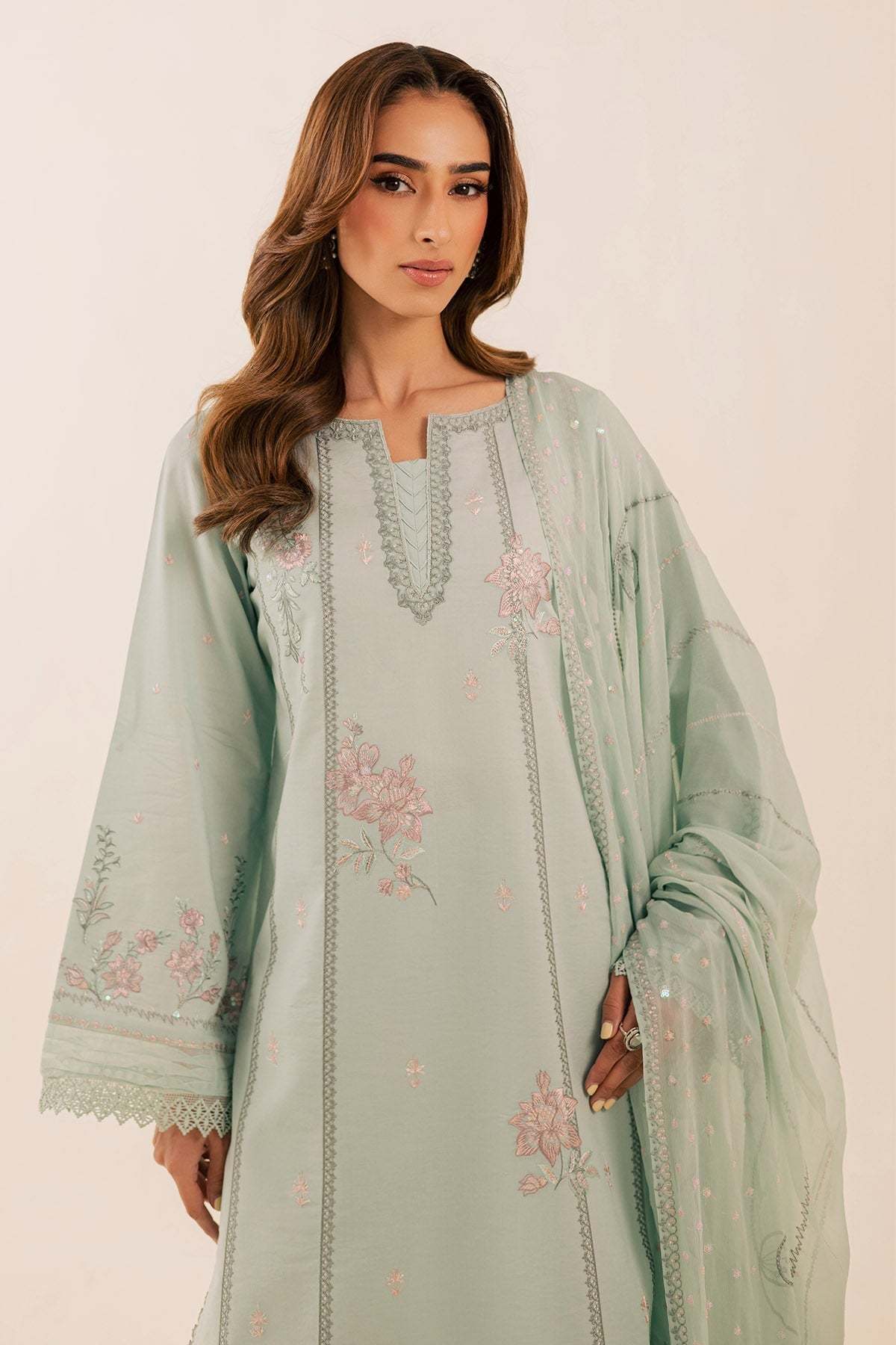Nureh | Shades of Summer | NP-760 - Luxury Dress - available at Maria Faisal in UK and USA.