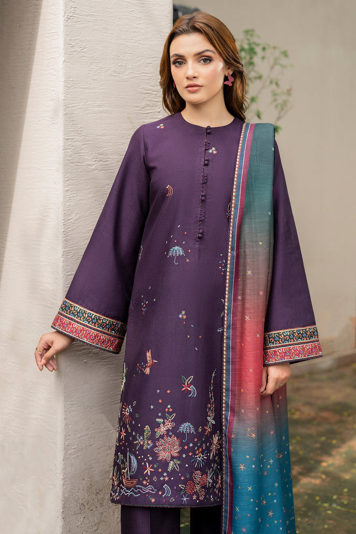 Jazmin | Winter Edition 24 | KHADDAR UW-0050 - Designer Dress with Intricate embroidery and embellishments. Shop elegent wedding dress at Maria Faisal.