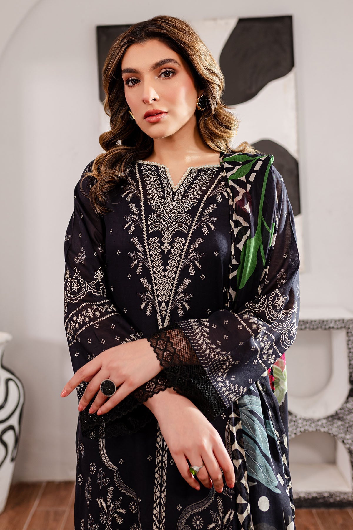 Nureh | Signature Prints 26 | SP-99 - Dress - available at Maria Faisal in UK and USA.