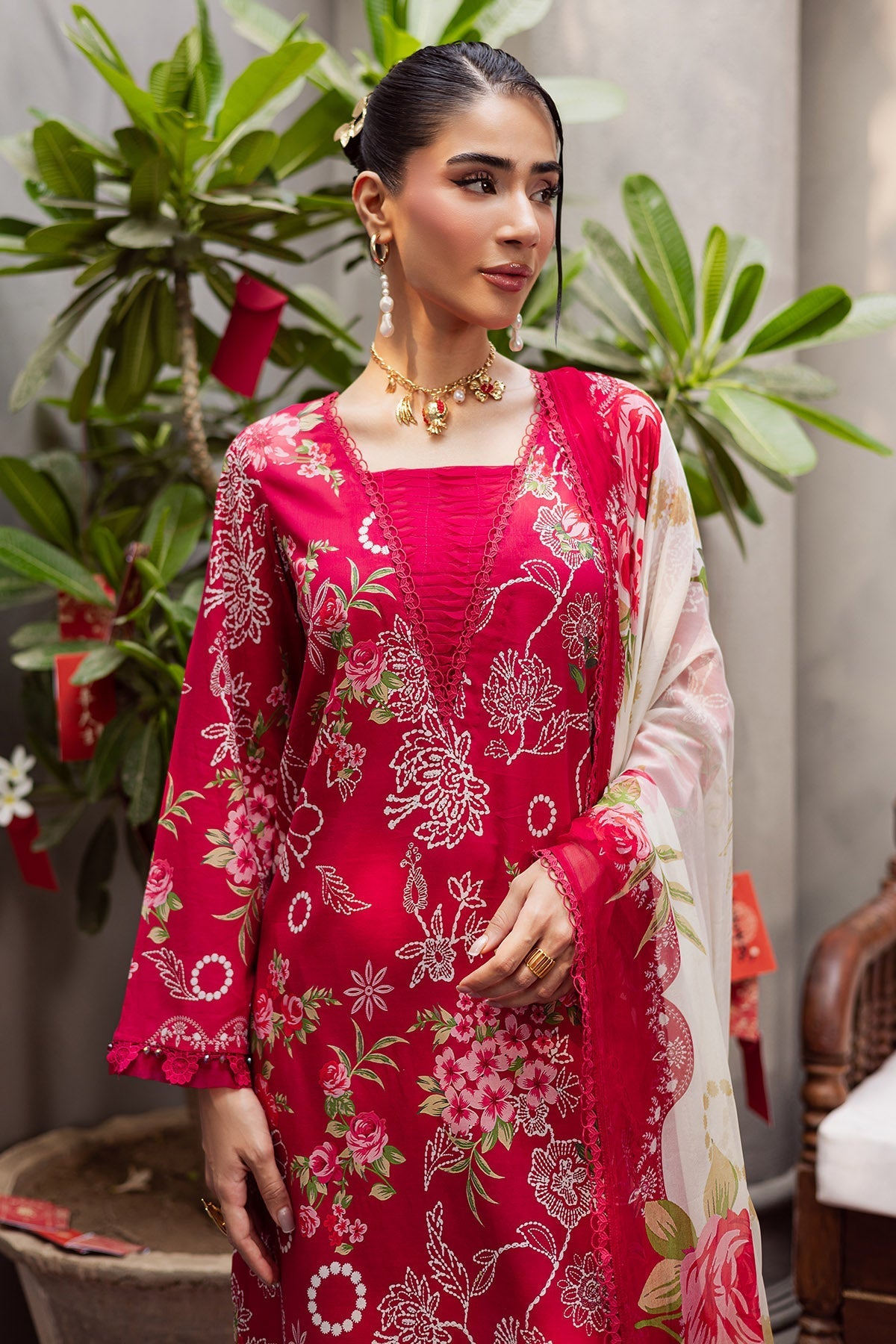 Nureh | Signature Prints 26 | SP-160 - Luxury Dress - available at Maria Faisal in UK and USA.