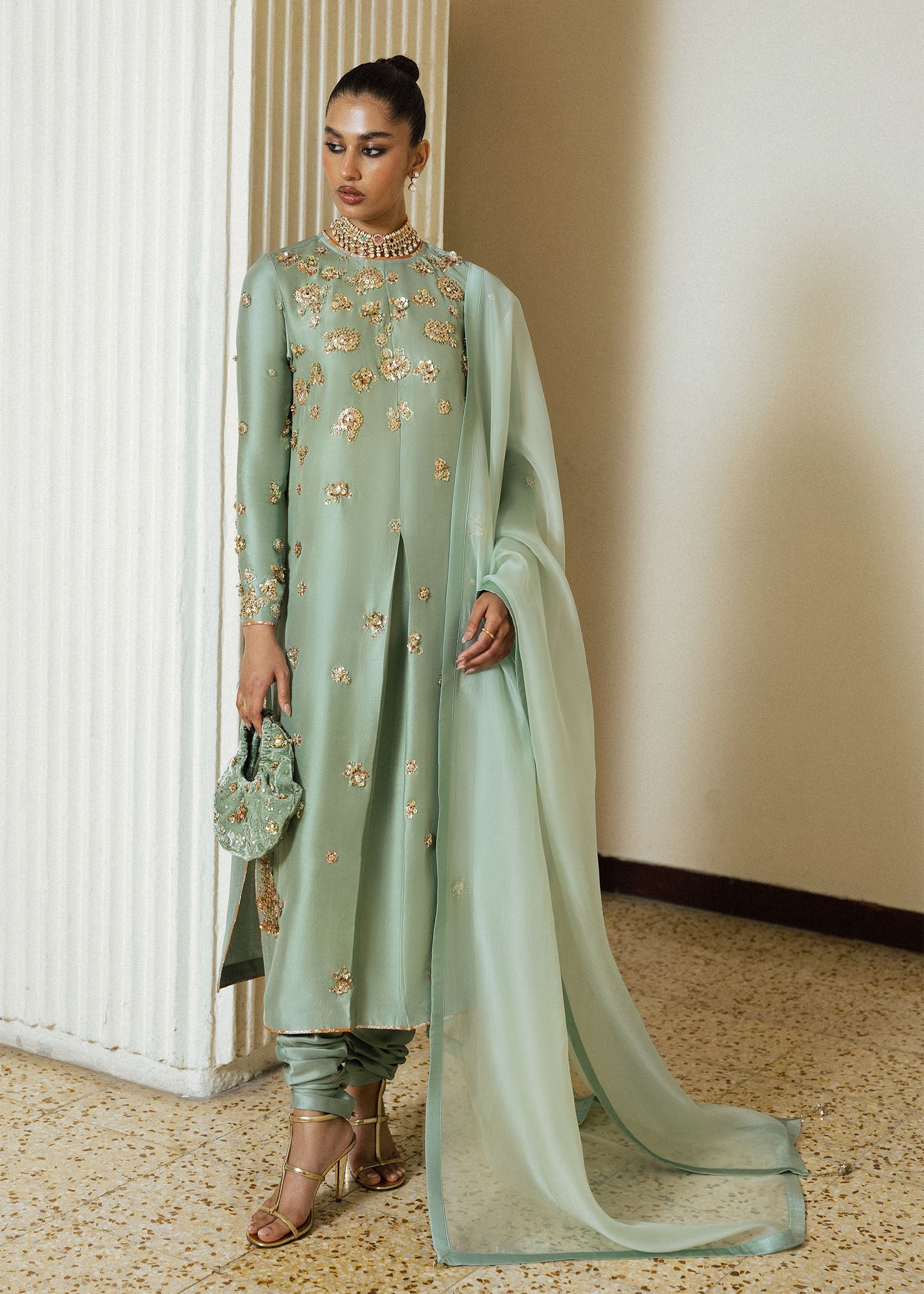 Hussain Rehar | Luxury Pret 26 | Lunar Luxe - Luxury Dress - available at Maria Faisal in UK and USA.