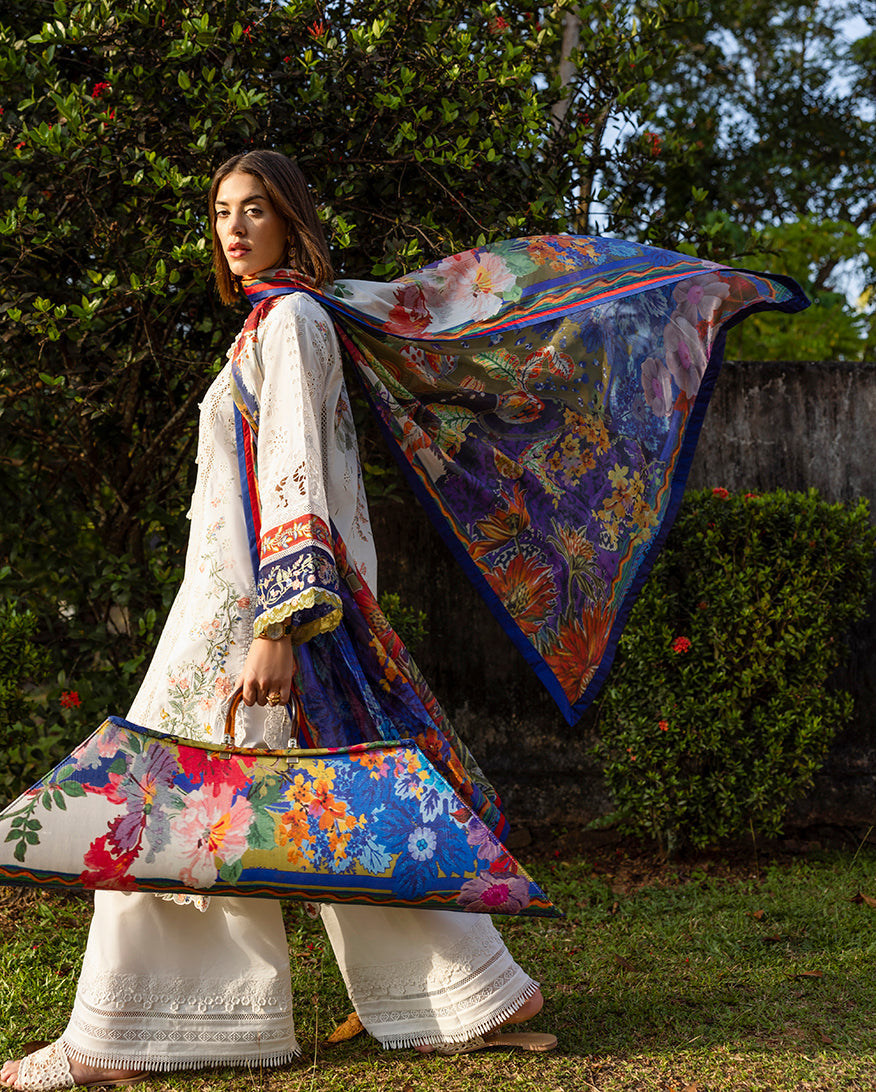 Esmel | Mon Tresor Luxe Lawn 26 | Clair De Lune - Luxury Dress - available at Maria Faisal in UK and USA.