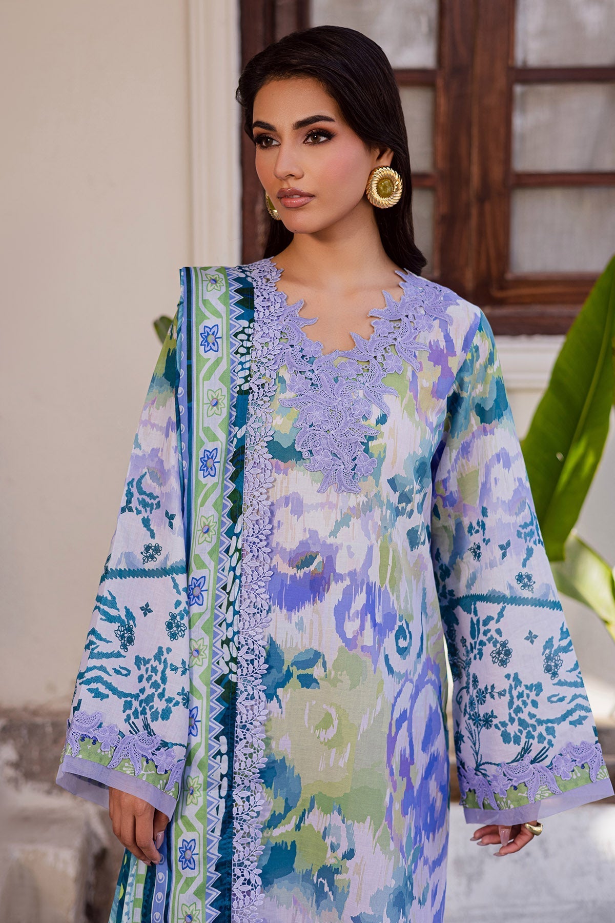 Nureh | Rania Prints | NR-07 - Casual Dress - available at Maria Faisal in UK and USA.