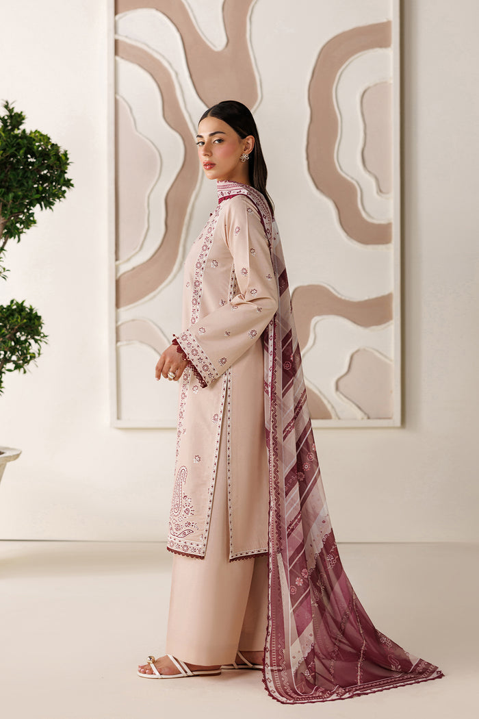 Farasha | Summer Melody 26 | Peach Blush - Casual Dress - available at Maria Faisal in UK and USA.