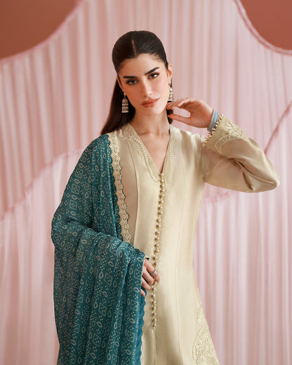Faiza Saqlain | Roim Silk Edit | Rimaas - Luxury Dress - available at Maria Faisal in UK and USA.