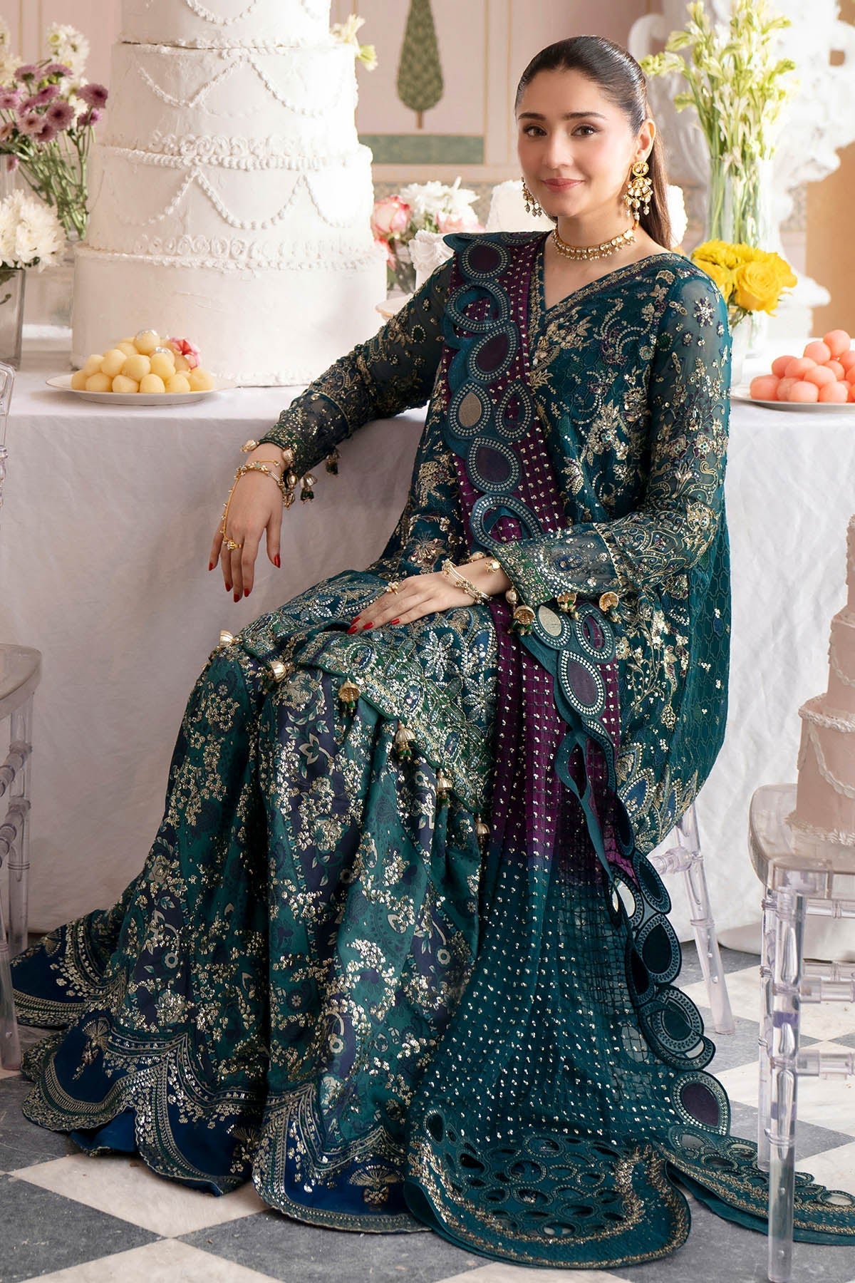 Nureh | Jhoomro Formals |NL-94 Amania - Formal Dress - available at Maria Faisal in UK and USA.