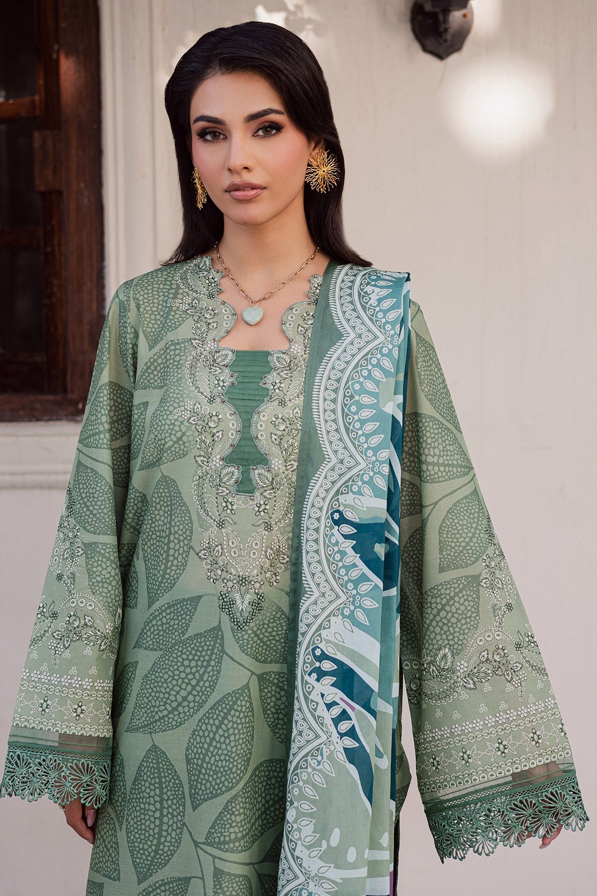 Nureh | Rania Prints | NR-02 - Casual Dress - available at Maria Faisal in UK and USA.