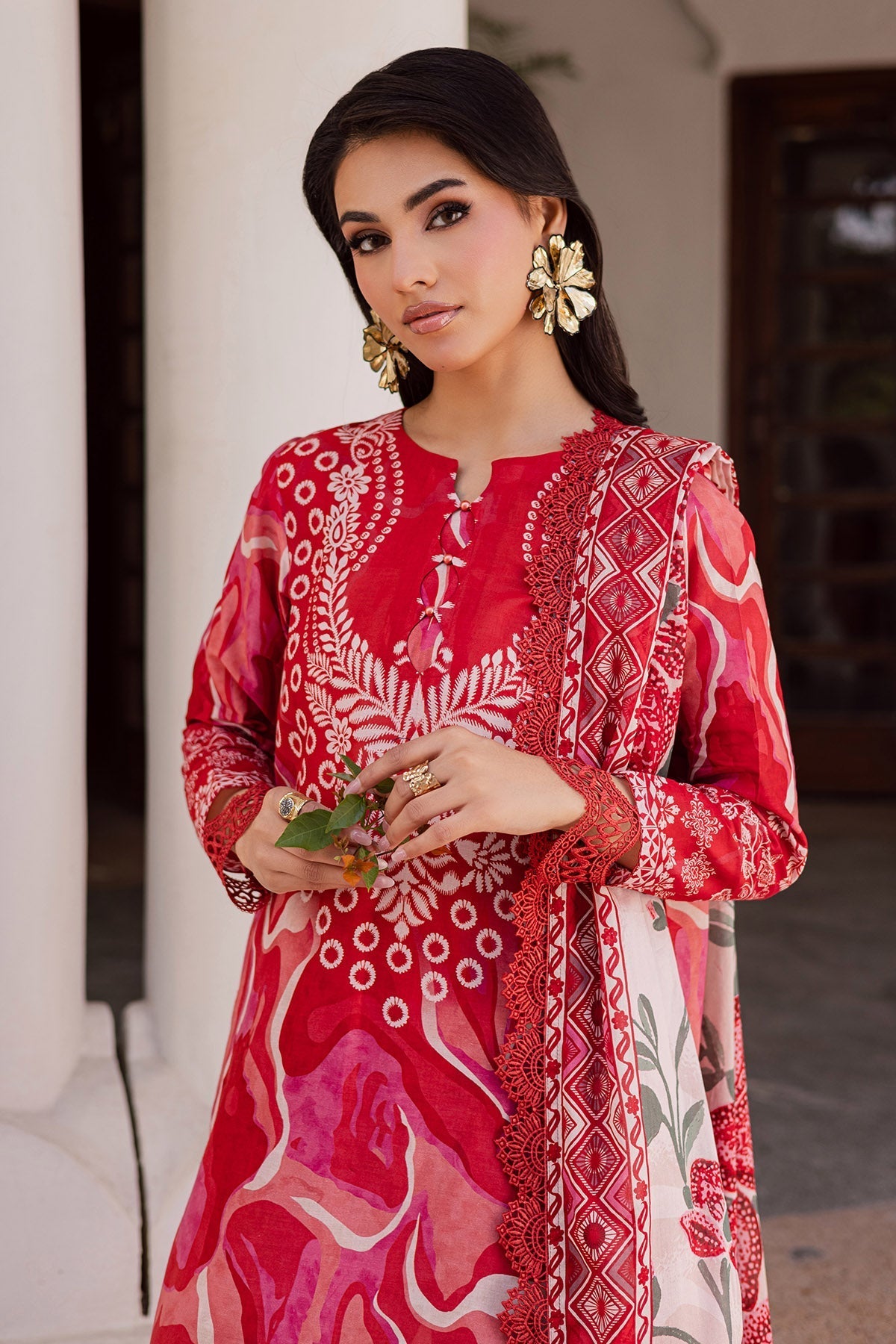 Nureh | Rania Prints | NR-06 - Casual Dress - available at Maria Faisal in UK and USA.
