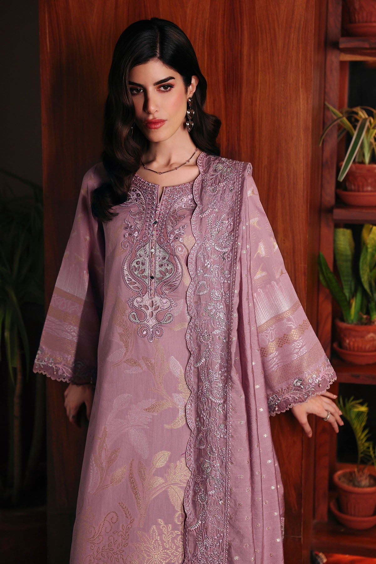 Nureh | Exclusive Jacquard | NE-222 - Luxury Dress - available at Maria Faisal in UK and USA.