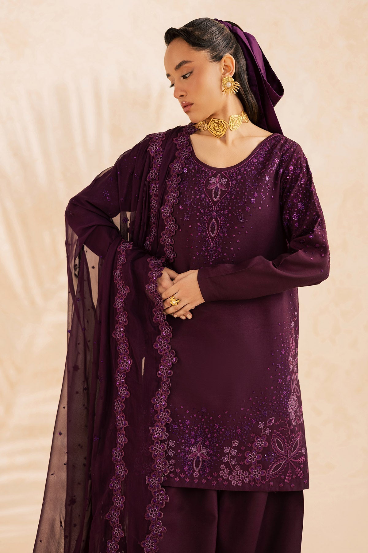 Nureh | Shades of Summer | NP-740 - Luxury Dress - available at Maria Faisal in UK and USA.