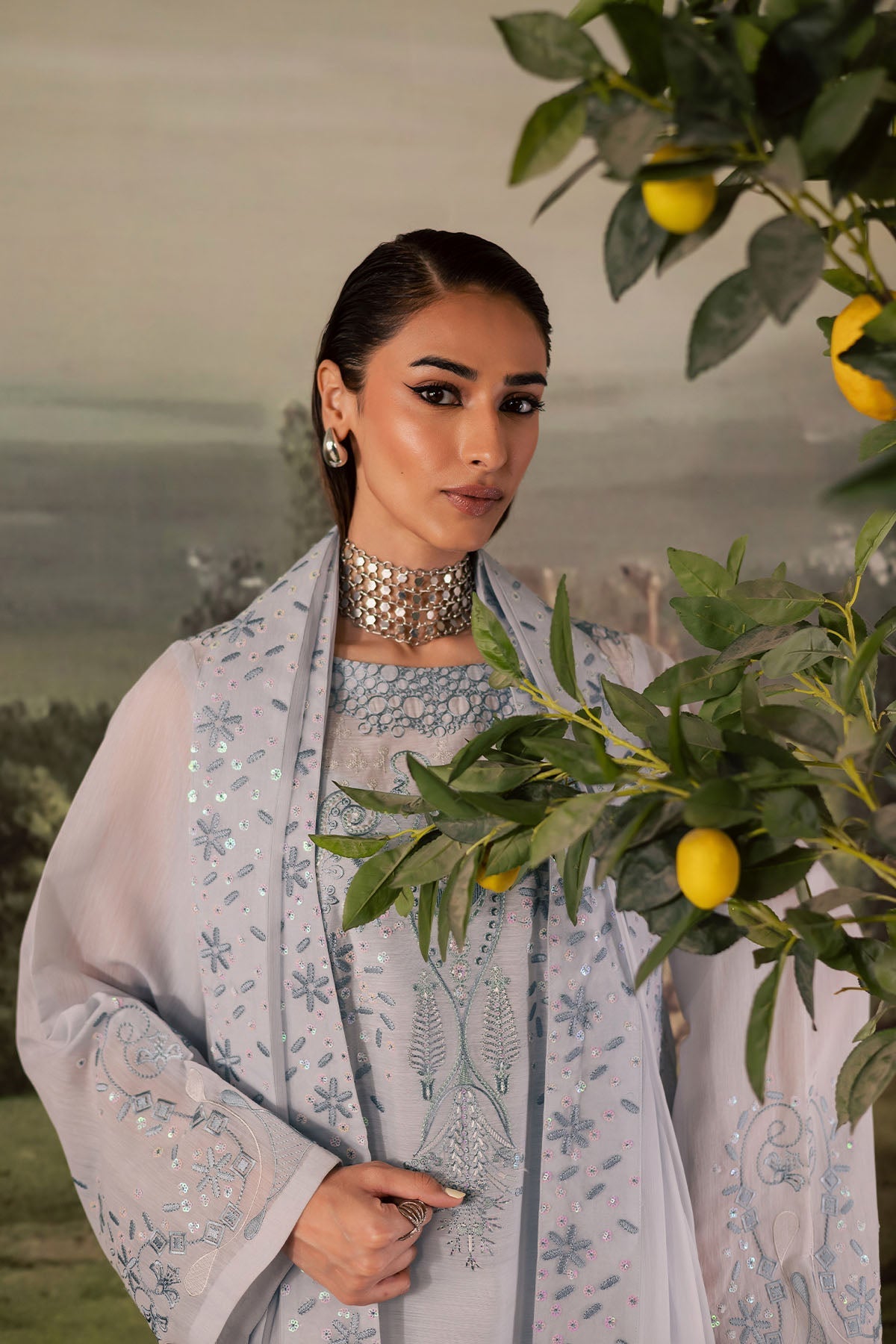 Nureh | Shades of Winter | NP-668 - Casual Dress - available at Maria Faisal in UK and USA.