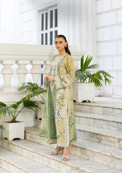Elaf Premium | Signature Embroidered Lawn with Chiffon Collection 26 | ESG-1A ELARA - Luxury Dress - available at Maria Faisal in UK and USA.