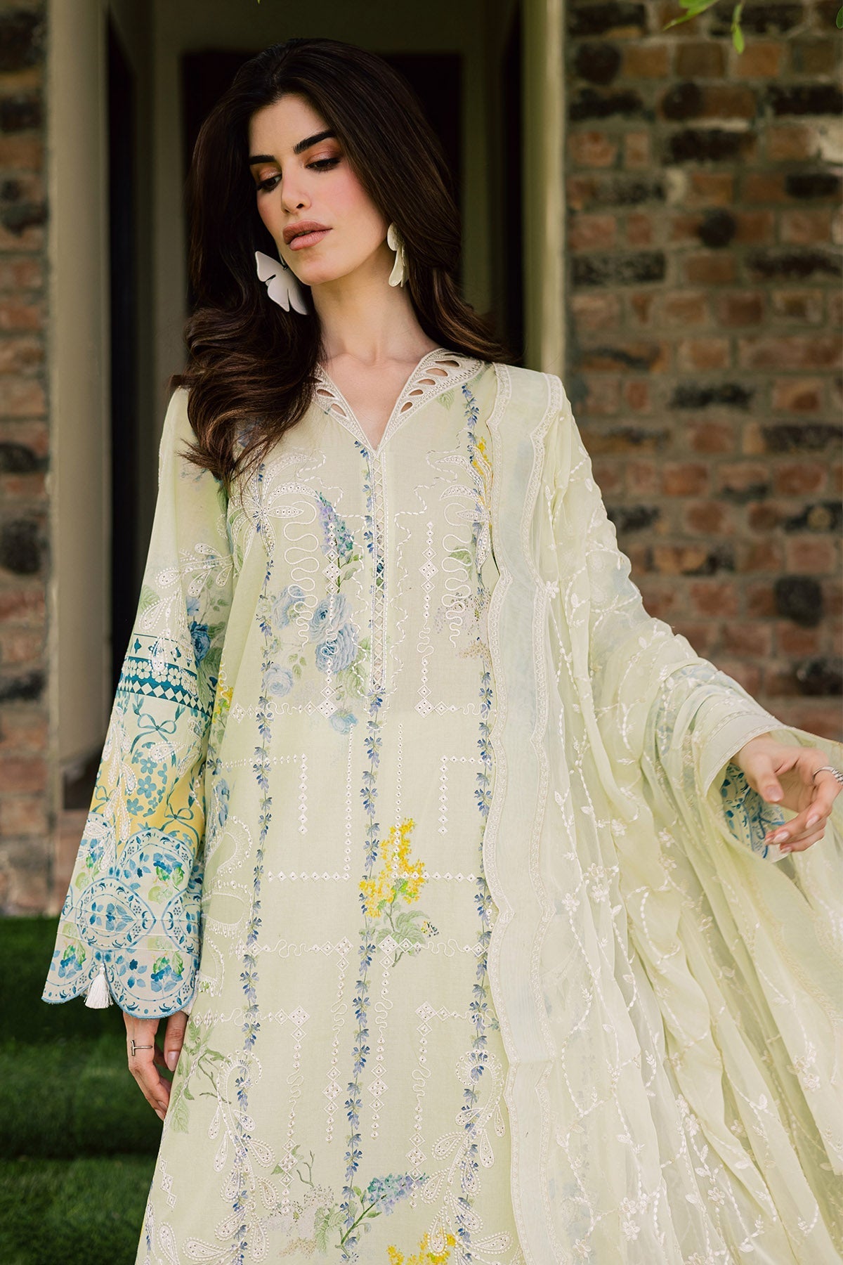 Nureh | Raha Lawn | NE-259 - Luxury Dress - available at Maria Faisal in UK and USA.