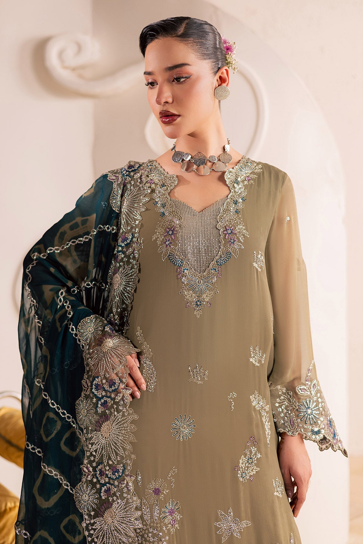 Nureh | Fancy Formal | NP-770 - Formal Dress - available at Maria Faisal in UK and USA.