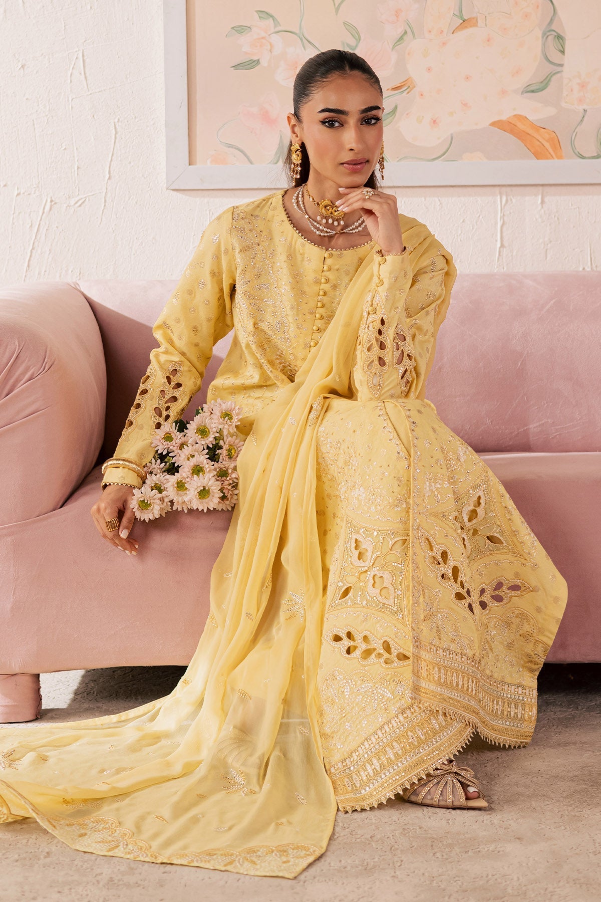 Nureh | Shades of Summer | NP-762 - Luxury Dress - available at Maria Faisal in UK and USA.