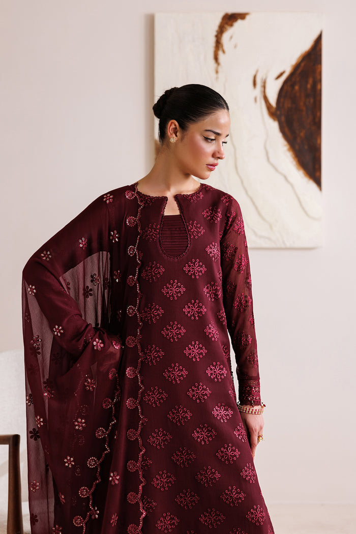 Farasha | Chiffon Threads 26 | Crimson Grace - Formal Dress - available at Maria Faisal in UK and USA.