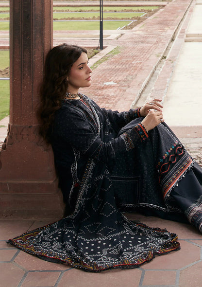 Kahf Premium | Prints Collection 26 | KPS-5A GUL-E-SIYAH - Luxury Dress - available at Maria Faisal in UK and USA.