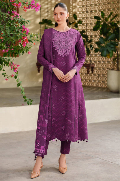 Farasha | Meline Premium Viscose 25 | Wild Plum - Luxury Dress - available at Maria Faisal in UK and USA.
