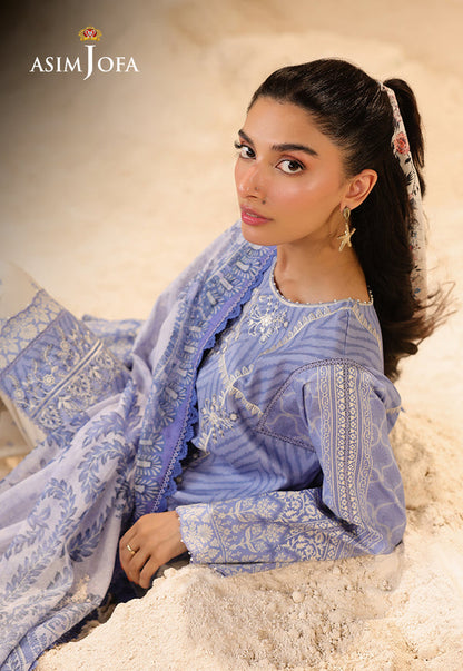 Asim Jofa | Summer Rhapsody | AJUBU-13 Printed Embroidered Lawn - Ladies Clothes - Maria Faisal