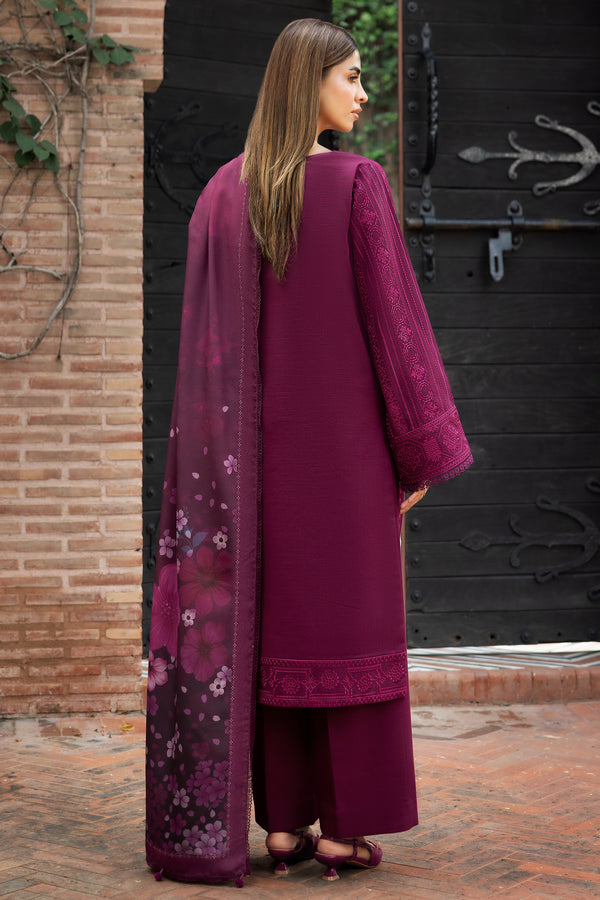 Farasha | Eminence Khaddar 25 | Rosemer - Casual Dress - available at Maria Faisal in UK and USA.