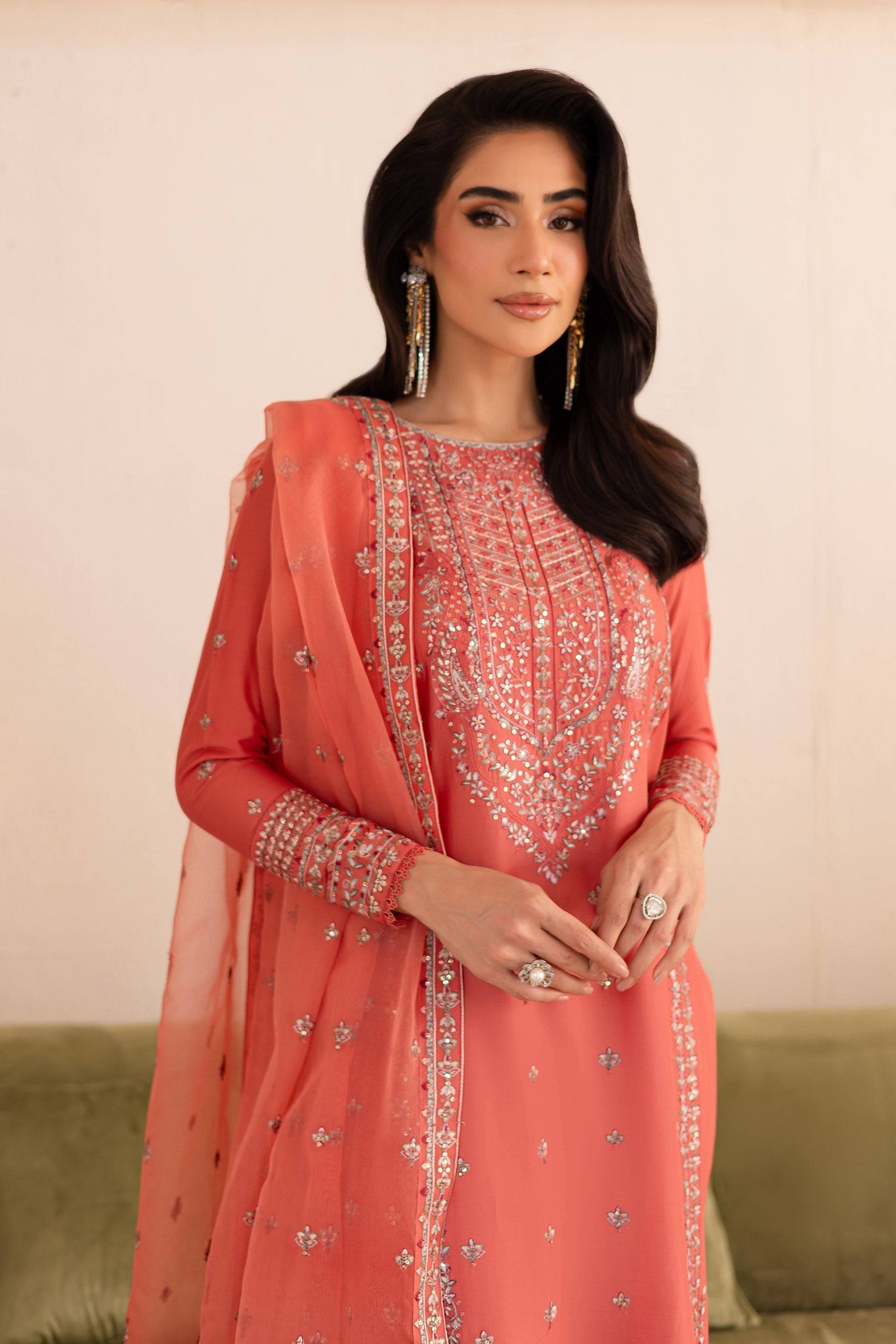 Batik | Nyra Embroidered Summer Solids | Fika by Maria Faisal - Registered Vendor of : Batik - type : Ladies Clothes - 100% original wedding dresses