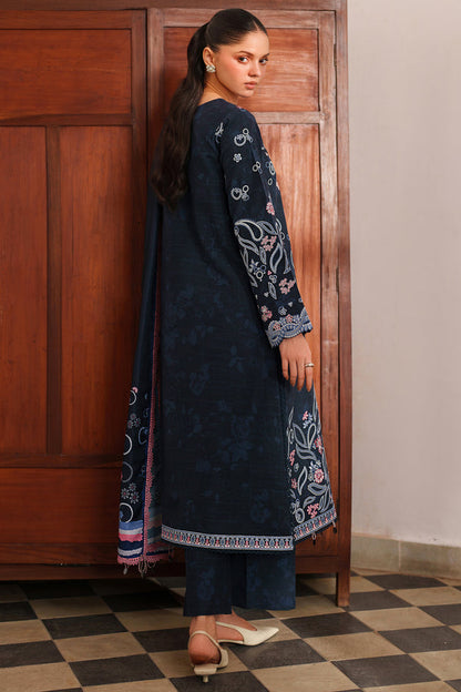 Farasha | Meline Premium Viscose 25 | Night Oak - Luxury Dress - available at Maria Faisal in UK and USA.