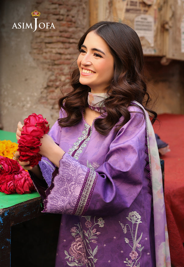 Asim Jofa | Summer Rhapsody | AJUBU-07 Embroidered Lawn - Ladies Clothes - Maria Faisal