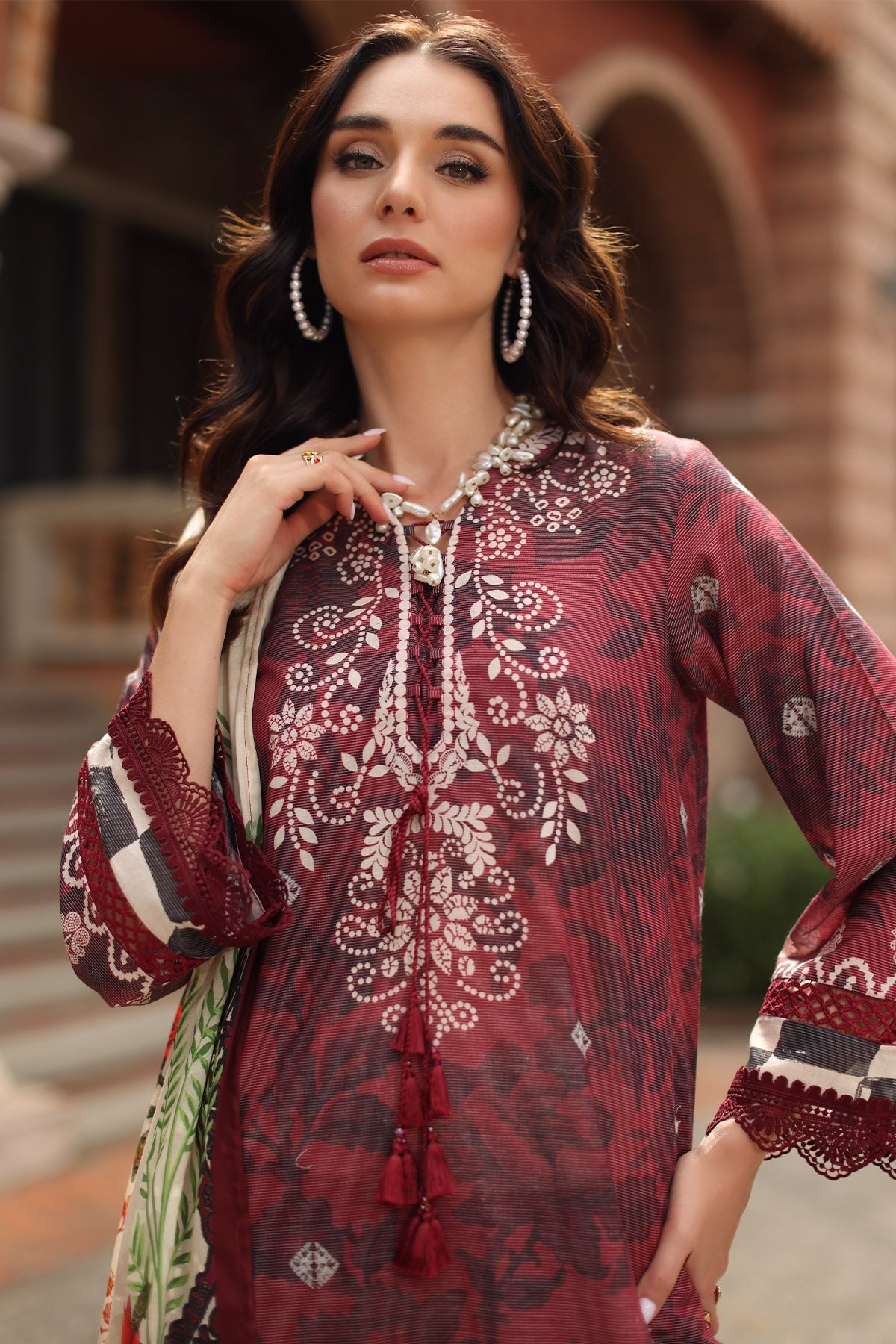 Nureh | Signature Prints 26 | SP-208 - Luxury Dress - available at Maria Faisal in UK and USA.