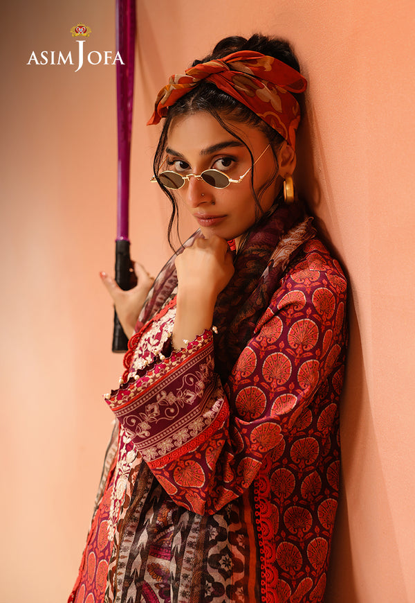 Asim Jofa | Summer Rhapsody | AJUBU-26 Printed Embroidered Lawn - Ladies Clothes - Maria Faisal