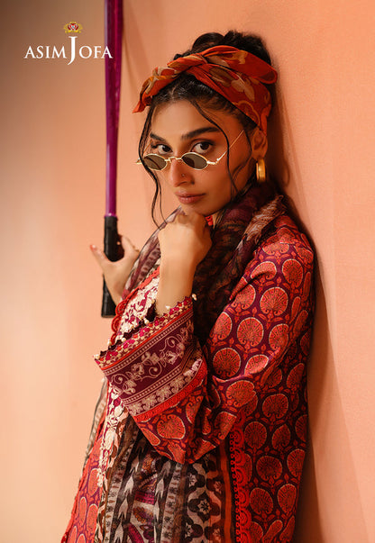 Asim Jofa | Summer Rhapsody | AJUBU-26 Printed Embroidered Lawn - Ladies Clothes - Maria Faisal
