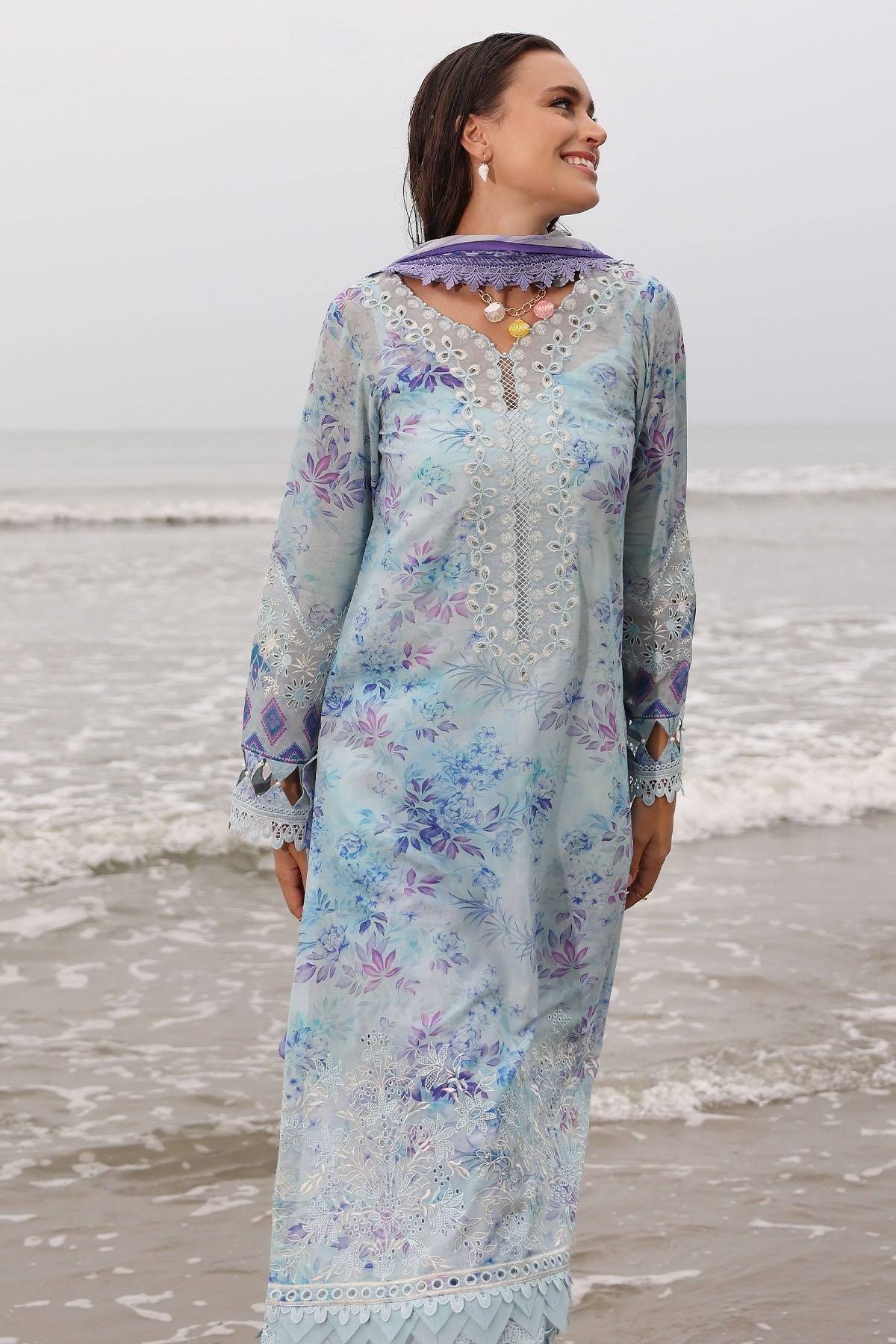 Nureh | Gardenia Embroidered Lawn 25 | NSG-176 by Maria Faisal - Registered Vendor of : Nureh - type : Ladies Clothes - 100% original wedding dresses