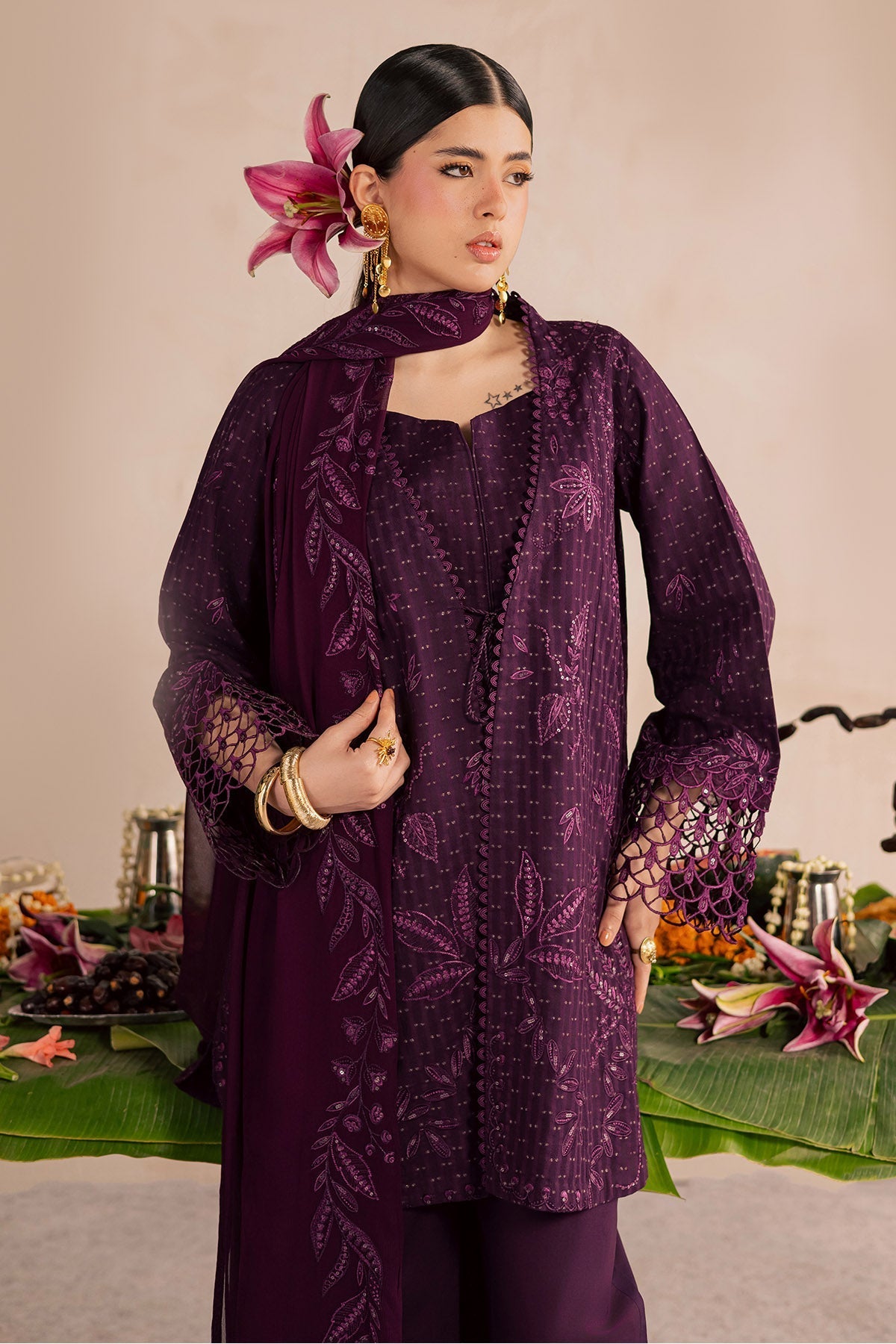Nureh | Shades of Summer | NP-792 - Luxury Dress - available at Maria Faisal in UK and USA.