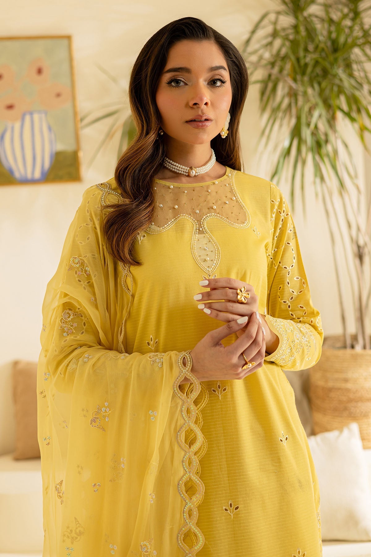 Nureh | Shades of Summer | NP-609 - Luxury Dress - available at Maria Faisal in UK and USA.