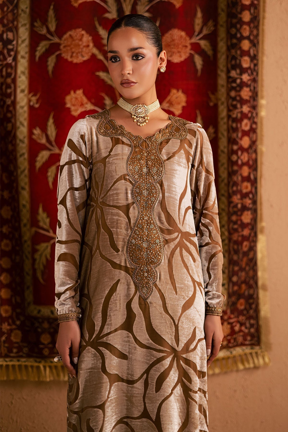 NU2-191 – authentic Pakistani dress from the Ballerina Winter 25 collection for women in the UK