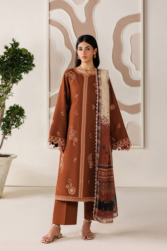 Farasha | Summer Melody 26 | Cinnamon Bloom - Casual Dress - available at Maria Faisal in UK and USA.