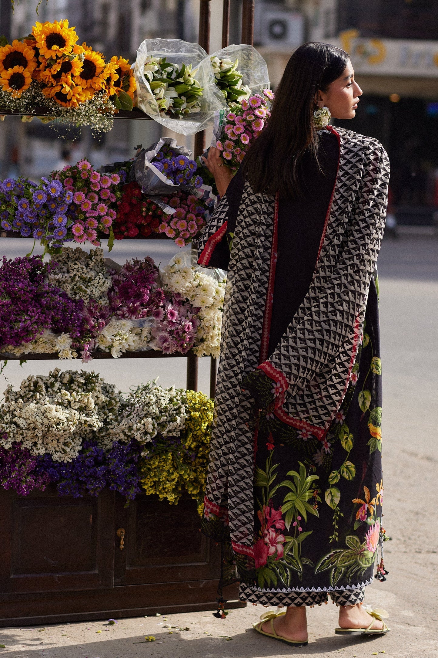 Zaha | Festive Lawn 26 | MIDNIGHT BLOOM (ZF26-04) - Luxury Dress - available at Maria Faisal in UK and USA.