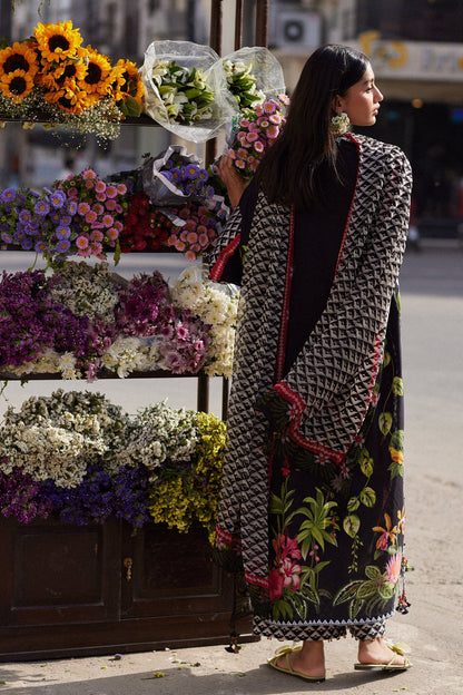 Zaha | Festive Lawn 26 | MIDNIGHT BLOOM (ZF26-04) - Luxury Dress - available at Maria Faisal in UK and USA.