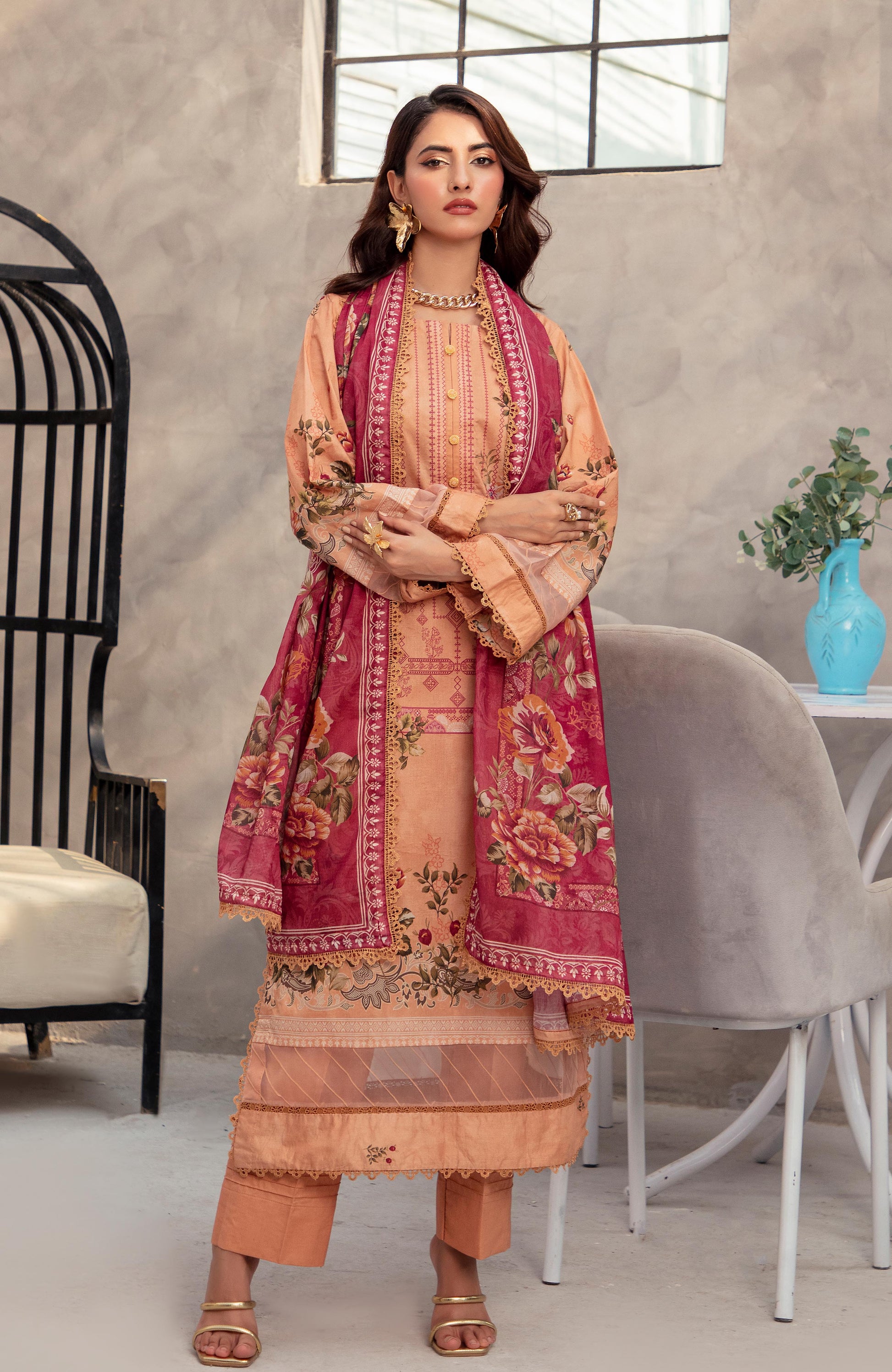 Alzohaib | Digital Printed Cambric | Colors Digital Cambric 3 Piece-CDC-2-25-03 - Ladies Clothes - Maria Faisal