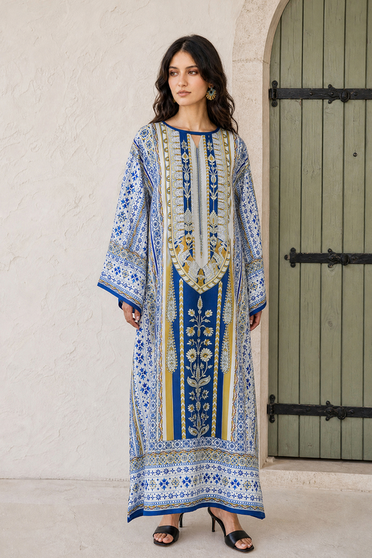 Saad Shaikh | Ease Fall Edit 26 | D-03 Kaftan - Casual Dress - available at Maria Faisal in UK and USA.