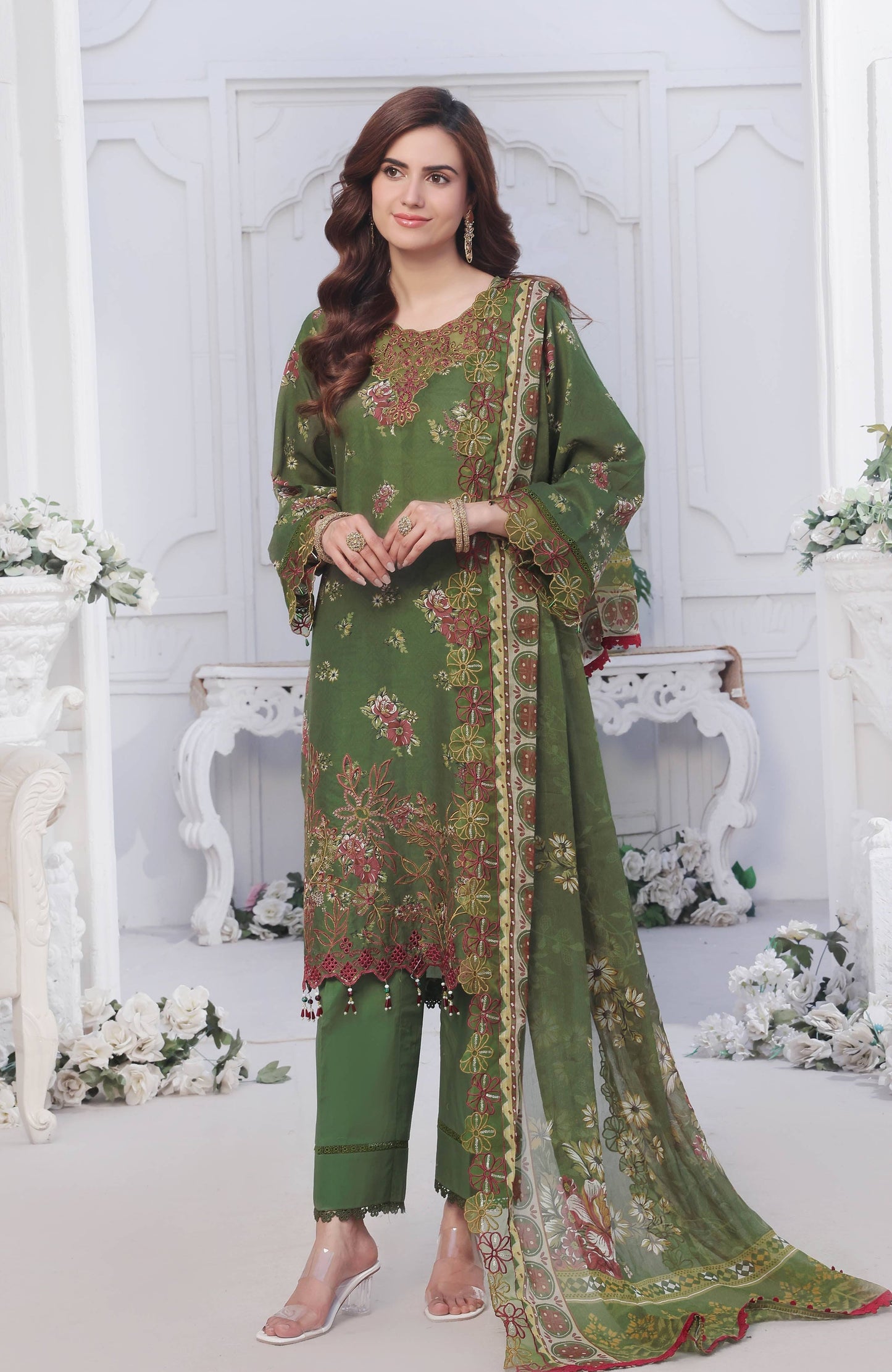 Al Zohaib | Applique Kari Cutwork Edit 25 | ACE-25-03 by Maria Faisal - Registered Vendor of : Alzohaib - type : Ladies Clothes - 100% original wedding dresses