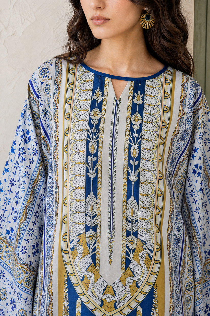 Saad Shaikh | Ease Fall Edit 26 | D-03 Kaftan - Casual Dress - available at Maria Faisal in UK and USA.