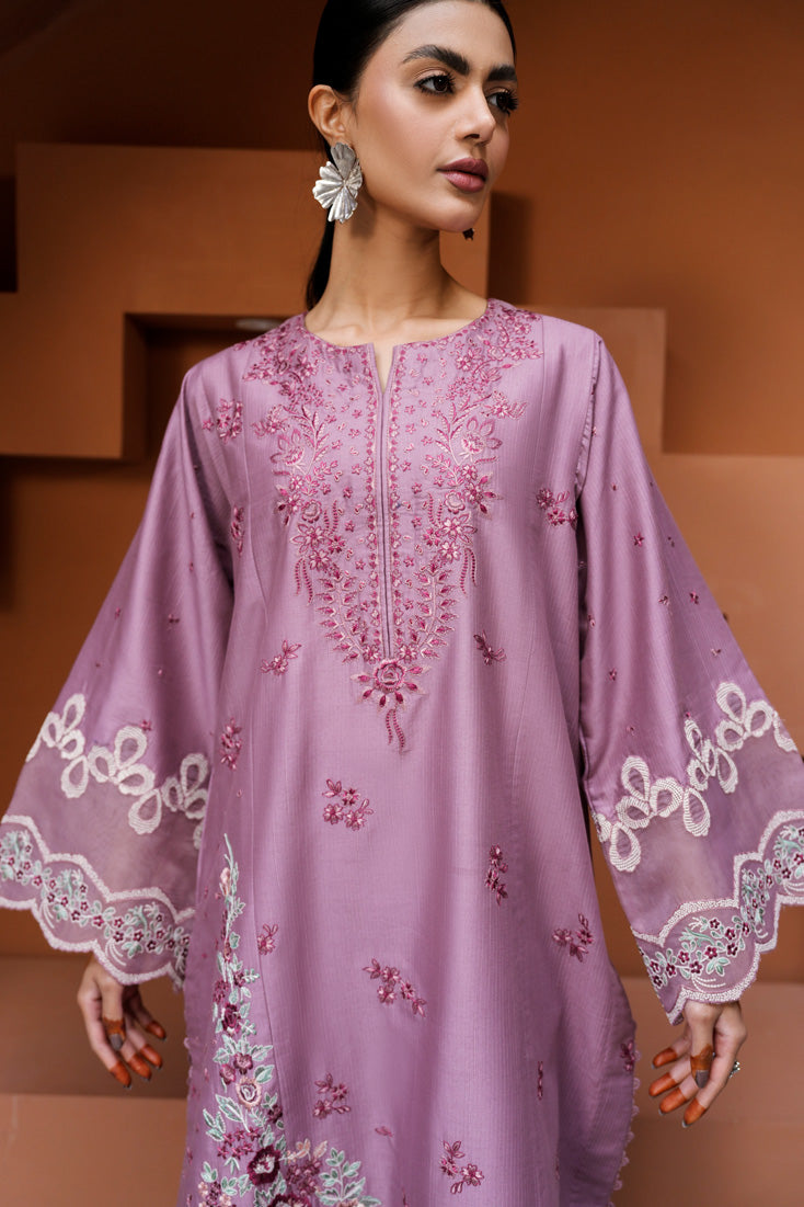 Marjjan | Leya Collection | MBL-93 (LAVENDER) - Luxury Dress - available at Maria Faisal in UK and USA.