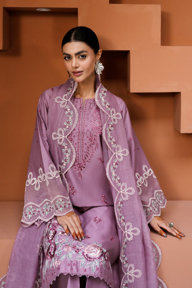 Marjjan | Leya Collection | MBL-93 (LAVENDER) - Luxury Dress - available at Maria Faisal in UK and USA.