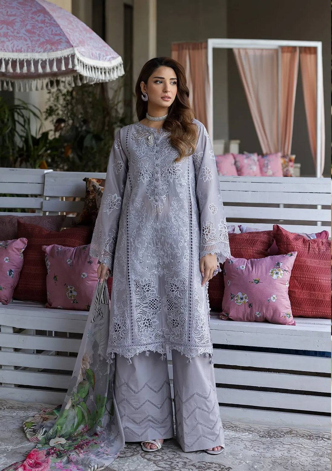 Kahf Premium | Luxury Lawn 25 | KLR-04 Lilia by Maria Faisal - Registered Vendor of : Kahf Premium - type : Ladies Clothes - 100% original wedding dresses