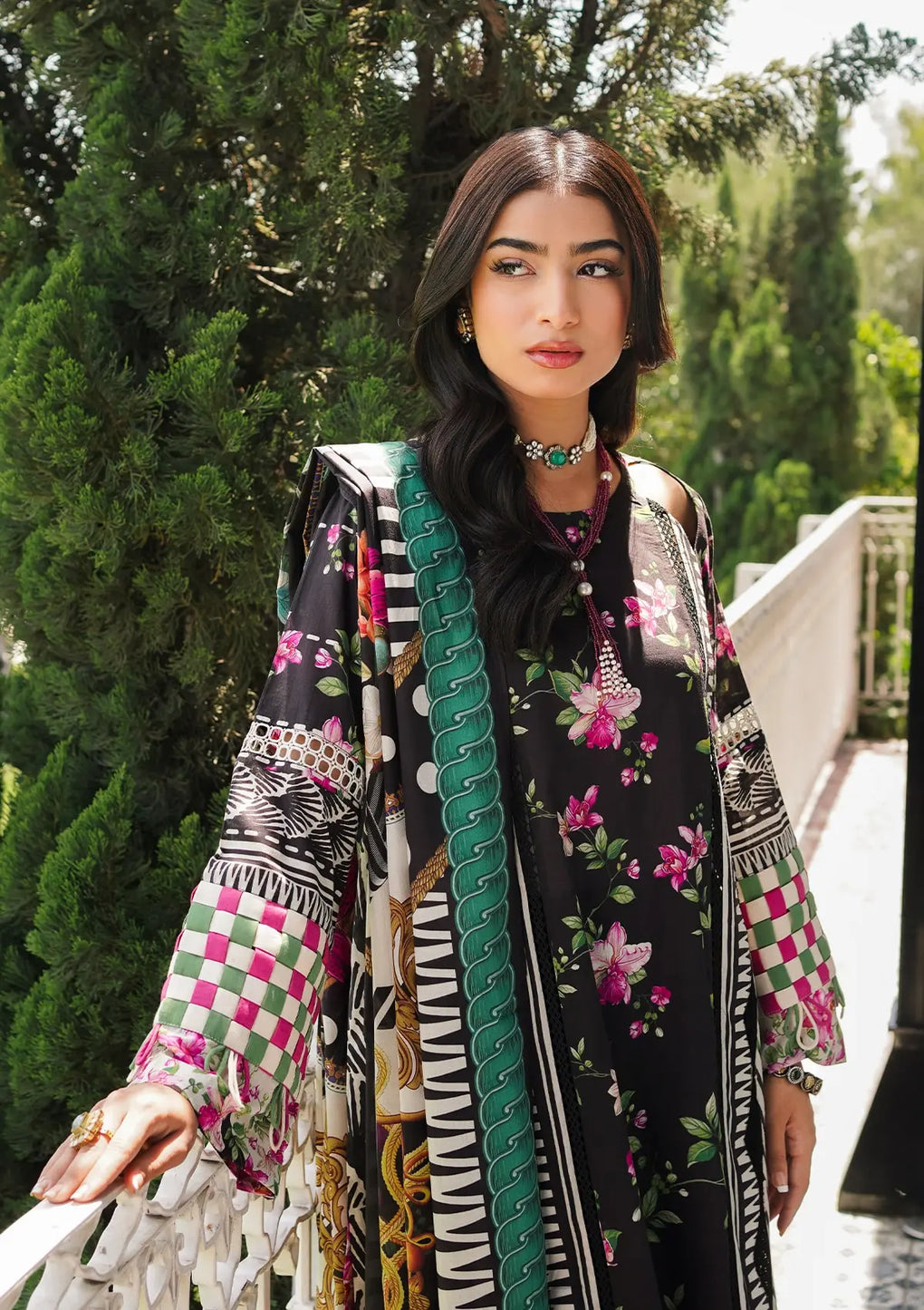 Elaf Premium | Printed Collection 24 | EEP-02A - Dark Floral - Waniyas