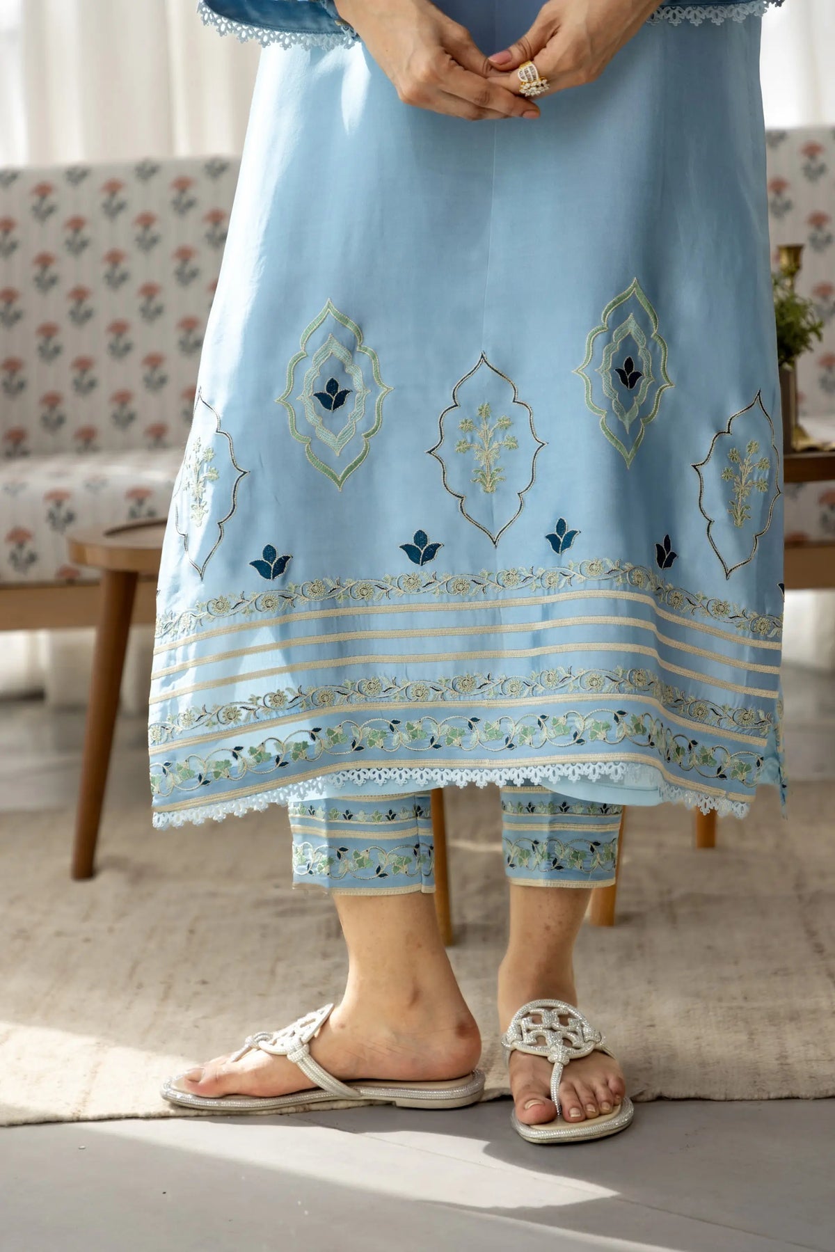 Wahaj M Khan | Sanam Luxe | Ice Bleu Sanam Sheesha - Luxury Dress - available at Maria Faisal in UK and USA.