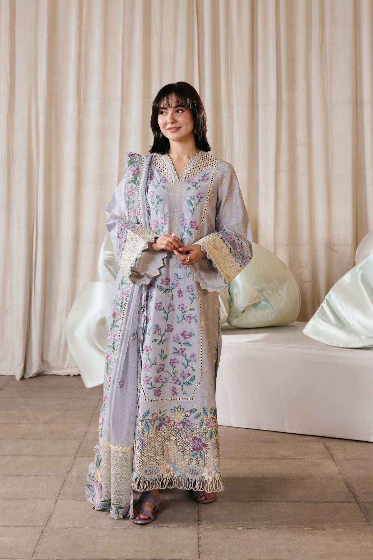 Maryam Hussain | Luxury Lawn 26 Vol 2 | Pari - Luxury Dress - available at Maria Faisal in UK and USA.